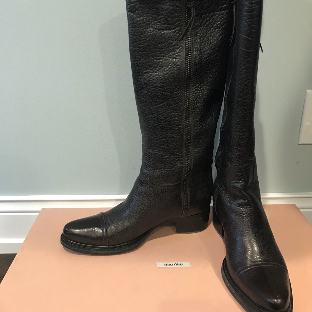 100% authentic Miu Miu Leather Boots